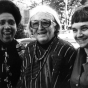 Black and white photograph of left to right: Audre Lorde, Meridel Le Sueur, and Adrienne Rich, c.1980.