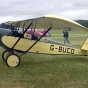 Color photograph of home-built Pietenpol Air Camper (UK registration G-BUCO) at Kemble Airfield, Gloucestershire, England.