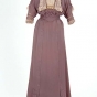 Lavender satin dress made by dressmaker Caroline Mundahl, St. Paul, 1910–1913.