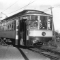 photograph of a streetcar at a station