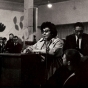 Black and white photograph of an AIM-organized Forum on Police Brutality, ca. 1968.