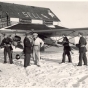 Black and white photograph of Elmer Sell and Minnesota Home Defense at Sell Airfield. 