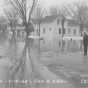 Black and white photograph of Chaska Flood, Oak and Second Streets, 1965