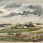 Hay Meadows, watercolor on paper by Adolf Dehn, 1935. 
