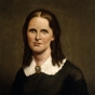Oil-on-canvas portrait of Harriet Bishop. Painted c.1880 by Andrew Falkenshield; based on an engraving of Bishop made in 1860. 