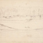 Graphite drawing of Fort Ripley from east the Mississippi, 1863. Drawing by Jonathan Burnett Salisbury.