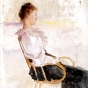 "Woman in a Rocking Chair," c.1885. Watercolor on paper by Robert Koehler. 