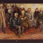 Color image of The Meeting, 1937. Oil on canvas by Syd Fossum. 