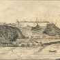 A Sketch by Seth Eastman of Fort Snelling in the year James Thompson married Marpiyawecasta, 1833.