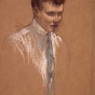 Pastel drawing on paper of Adolf Dehn made by Wanda Gág, c.1915.