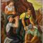 Color image of Workers, c.1934–1941. Oil on canvas by Dorothea Lau. 