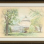 Color pencil drawing of the conservatory by Virginia M. Polster, 1991.