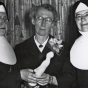 Black and white photograph of Sister Mary William Brady, Agnes Keenan, and Sister Maris Stella Smith (later Sister Alice Smith), 1961.