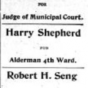 Advertisement showing Harry Shepherd as a candidate for Fourth Ward alderman, 1902. From The Appeal, January 18, 1902.