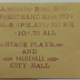 Ticket to the Alexander Road Show, Nerstrand City Hall, ca. 1915. Used with the permission of Rice County Historical Society.