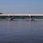 Color image of the Anoka–Champlin Mississippi River Bridge carrying U.S. Route 169, 2013. Photographed by Wikimedia Commons user McGhiever. 