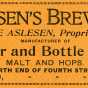 Card advertising Ole Alesen’s Brewery in Moorhead, 1900. From the Fargo and Moorhead Directory―1900 (St. Paul: Pettibone Directory, 1900), 222.