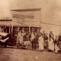 Black and white photograph of Frank Riples’ store, Avoca, 1887.