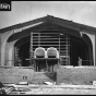 Black and white photograph of the construction of a new building for B'nai Abraham Congregation (later B'nai Emet Synagogue) at Ottawa Avenue and Highway 7, St. Louis Park, December 8, 1958.