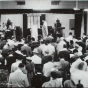 Black and white photograph of Yom Kippur service at Sons of Jacob.