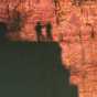 Color image showing shadows of visitors to Blue Mounds Quarry, 1995.