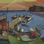 "Beaver Bay," oil on canvas painting by Elof Wedin, 1949.