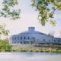 Color photograph of the exterior of Bet Shalom Congregation in Minnetonka. Photographed by Phillip Prowse c.2010.