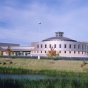 Color photograph of the exterior of Bet Shalom Congregation in Minnetonka. Photographed by Phillip Prowse c.2010.