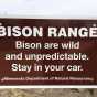 Color image of a Bison Range sign at Minneopa State Park, April 8, 2017.