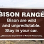 Color image of a Bison Range sign at Minneopa State Park, April 8, 2017.