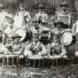 Black and white photograph of Musicians of the Sixteenth Battalion Band, c.1918. 