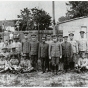 Black and white photograph of members of the Sixteenth Battalion of the Minnesota Home Guard, c.1918. After petitioning the governor, African American citizens formed their own battalion in order to serve.