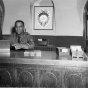 St. Paul Police Deputy James S. Griffin sitting at his desk, ca. 1960s. From box 1 of the James S. Griffin papers (P1679), Manuscripts Collection, Minnesota Historical Society.