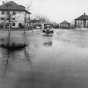 Black and white photograph of the flooded NWSA campus during the 1920s. 