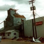 A grain elevator in Chandler after the Chandler–Lake Wilson Tornado, June 1992.