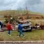 Survivors inspect property damage in Chandler after the Chandler–Lake Wilson Tornado, June 1992.