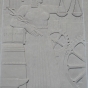 One of the panels of Lee Lawrie's "Voice of the People" relief sculpture flanking the south entrance doors of the St. Paul City Hall and Ramsey County Courthouse. Photographed by Paul Nelson on April 13, 2008.