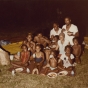 Color image of children and adults during a picnic. Photograph by Charles Chamblis, ca. 1985.