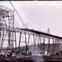 Black and white photoprint of high bridge construction c. March 1889
