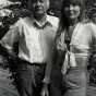 Black and white photograph of George Morrison and Hazel Belvo, 1976.