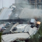 View of the collapsed I-35W bridge (Bridge 9340) on August 1, 2007. Photograph by Heather Munro.