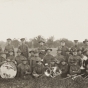 Black and white photograph of First Battalion, Minnesota Motor Corps Band at Camp Lakeview, Lake City, Minnesota, September, 1918. 