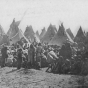 Black and white photograph of the confirmation of Dakota at Fort Snelling, 1863.