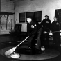 Action shot at the St. Paul Curling Club