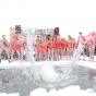 Hardy souls participating in the annual polar plunge event, International Eelpout Festival, ca. 2010s. Photo by Josh Stokes. 