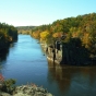 Color image of the Dalles of the St. Croix River seen from the Wisconsin bank, July 2, 2009. 