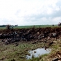 Tornado debris in a ditch in the aftermath of the Chandler–Lake Wilson Tornado, June 1992.