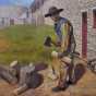 Oil on canvas painting depicting Dred Scott at Fort Snelling by David Geister, 2013.