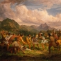 Painting of a lacrosse game by Seth Eastman