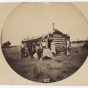 Swedish immigrants outside their cabin in Minnesota, ca. 1880.